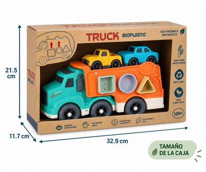 Juguete Educativo Camión Portacoches Eco de Bioplástico