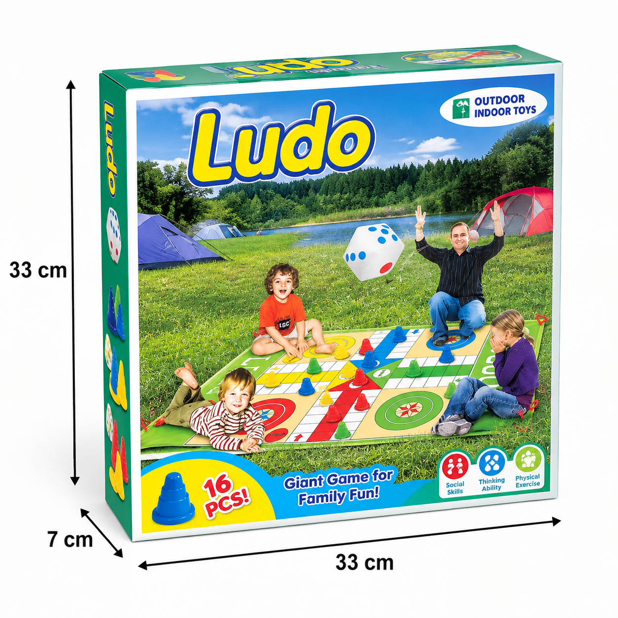 Juego de Mesa Familiar Ludo Gigante Infantil 130 × 93 cm
