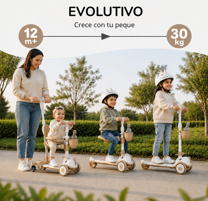 Patinete evolutivo 3 en 1 DINLY Rosa