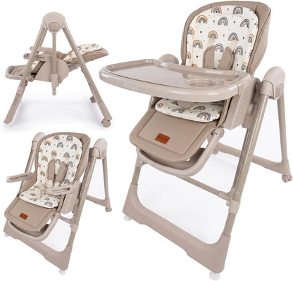 Trona Bebé Evolutiva New Movity 2 en 1, Hamaca y Columpio, Beige