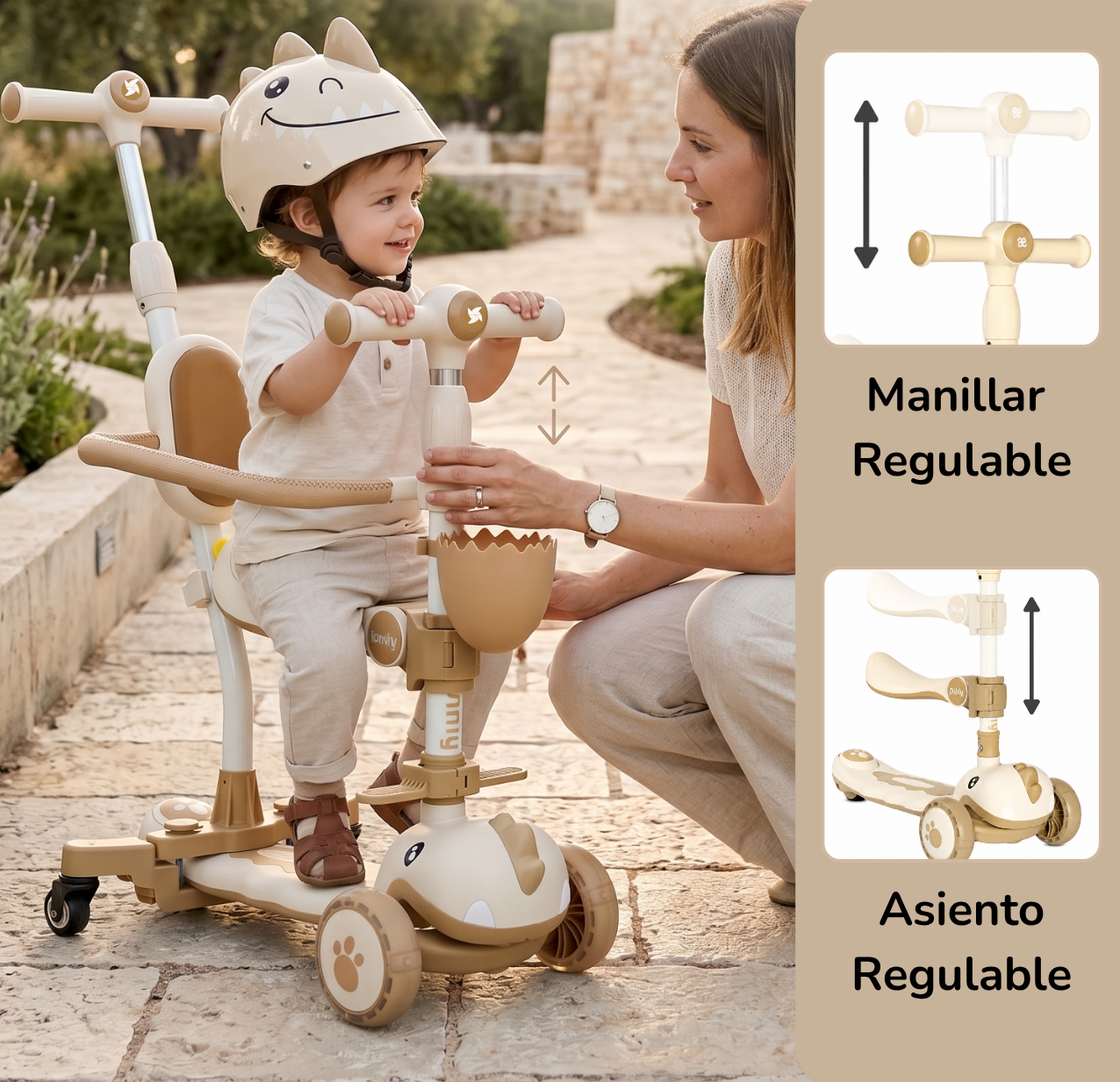 Patinete evolutivo 3 en 1 DINLY Rosa
