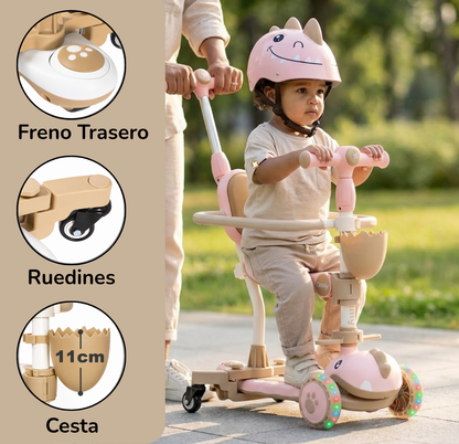 Patinete evolutivo 3 en 1 DINLY Rosa