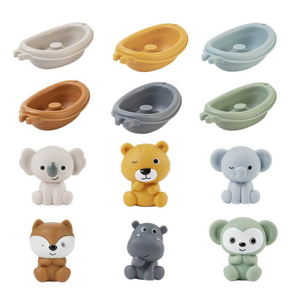 Set de juguetes de baño Animales y Barquitos – 12 Piezas