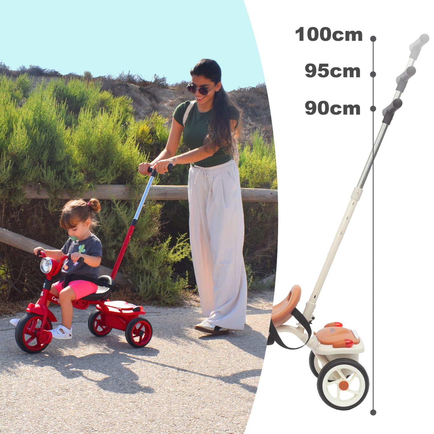 Triciclo Evolutivo bebé Carly de 1 a 5 años Rojo