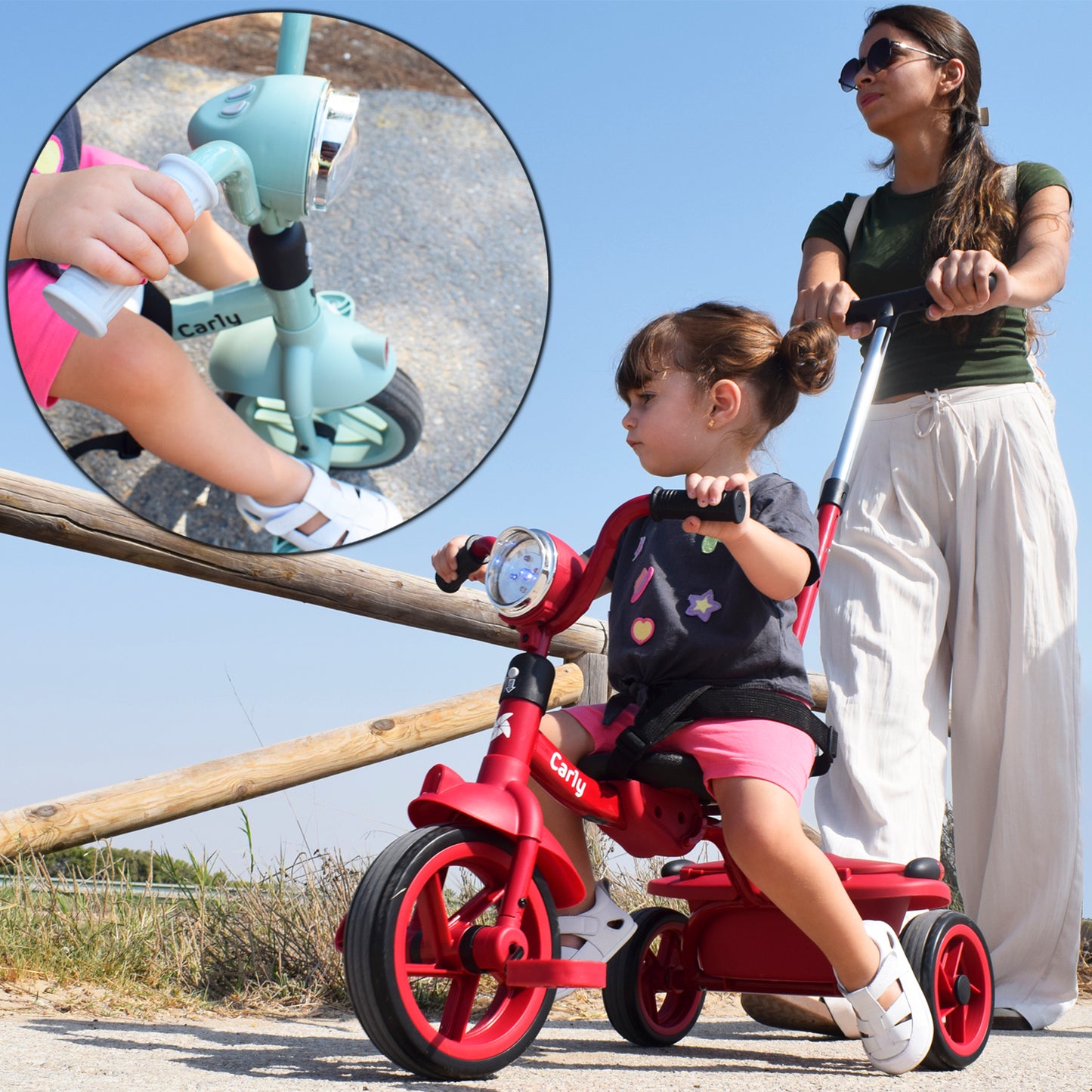 Triciclo Evolutivo bebé Carly de 1 a 5 años Blanco