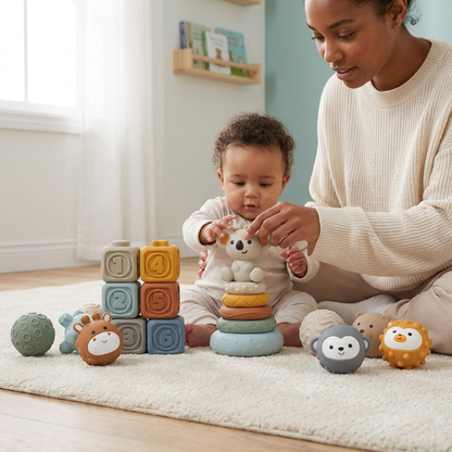 Set de Aprendizaje Sensorial 3 en 1 Koala para Bebés – 19 Piezas