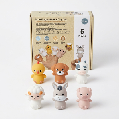 Set de Animales de Granja para Dedos – 6 Piezas